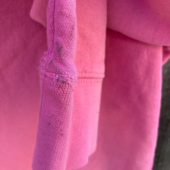 Girl's North Face Pink Logo Full-Zip Hoodie L Cotton Pocket Outdoors Climb Camp - Picture 7 of 14